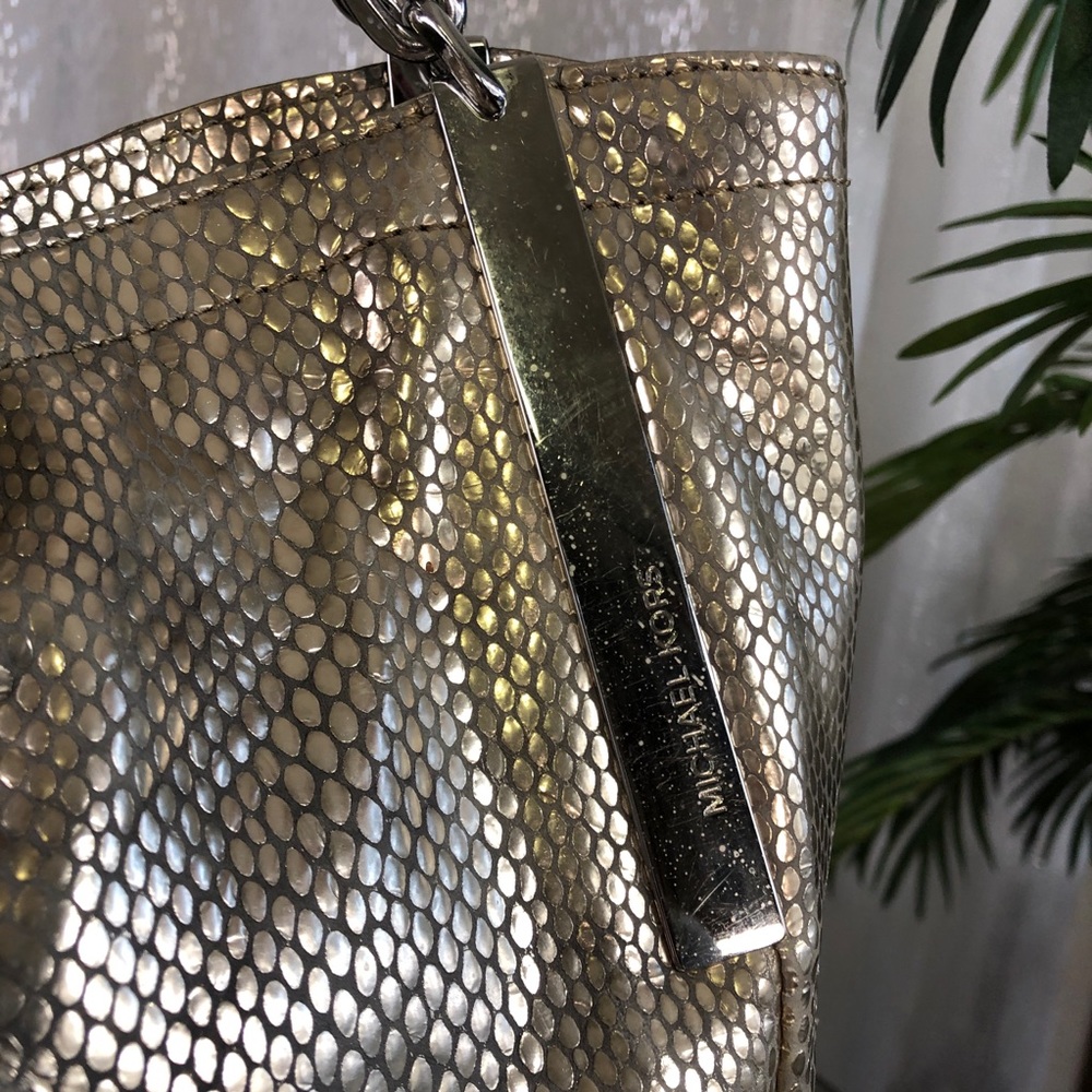 Michael Kors Julian Python Print Gold Hobo - image 6